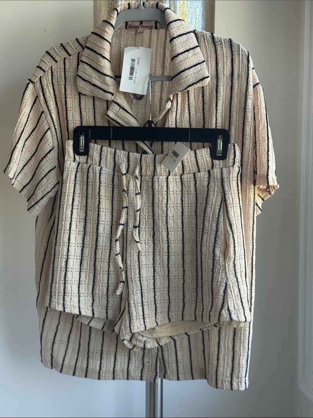 Bailey Rose Cream & Black Striped Two-Piece Set